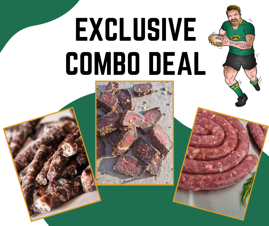 Combo Deal: 1 Kg Biltong, 1 Kg Drywors, and 3 Kg Boerewors Bundle